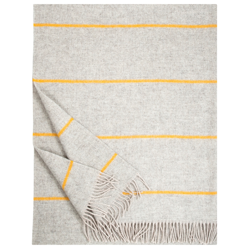 Wool blanket Aika Halla 140x200, beige-coffee dyed orange / Finnsheep