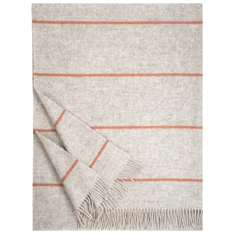 Wool blanket Aika Halla 140x200, beige-cinnamon / Finnsheep