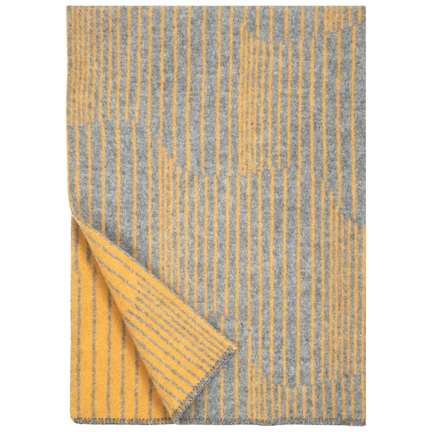 Wool blanket Aurora 100x150, grey-coffee dyed orange / Finnsheep