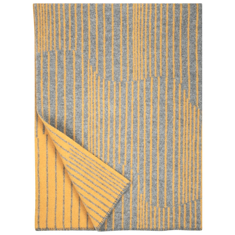 Wool blanket Aurora 130x180, grey-coffee dyed orange / Finnsheep