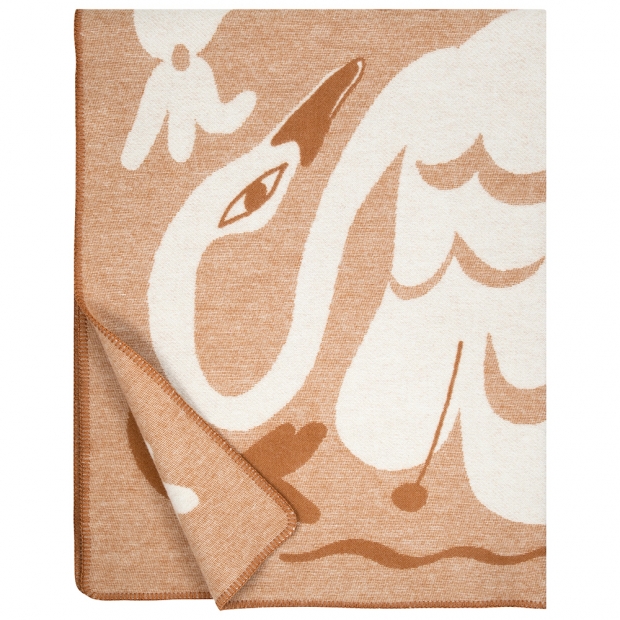 Kaksin wool blanket 130x180, cinnamon-white