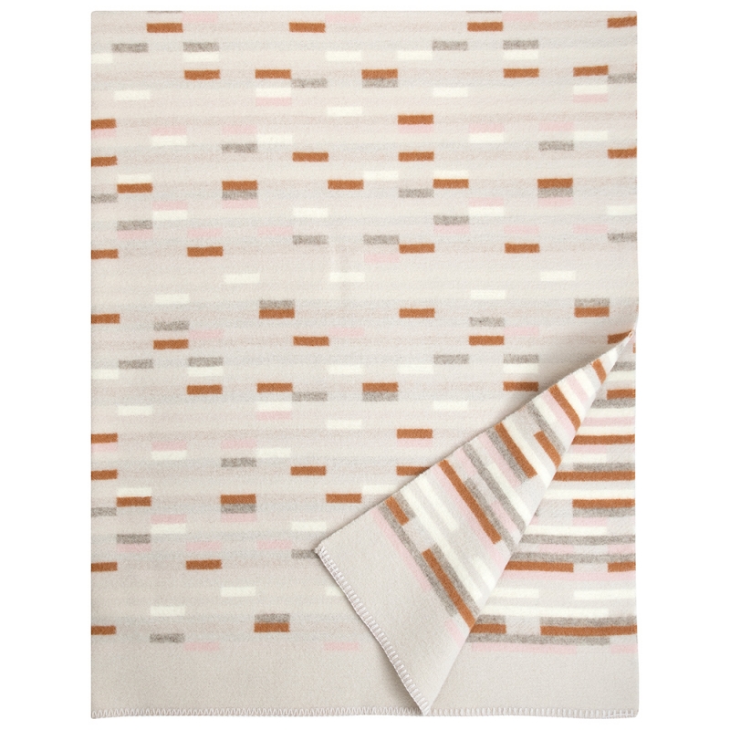 Yllätys wool blanket 130x180, beige-rose-cinnamon