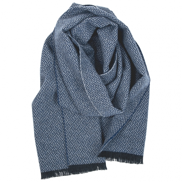 Merino scarf Huurre, dark blue