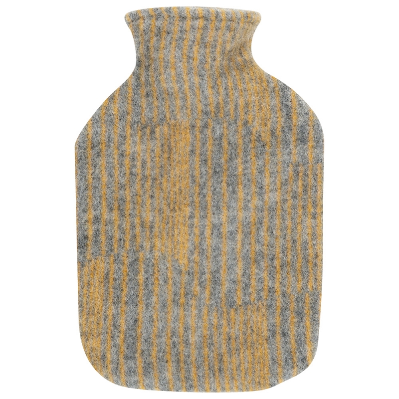 Aurora hot water bottle, grey-coffee dyed orange / Finnsheep