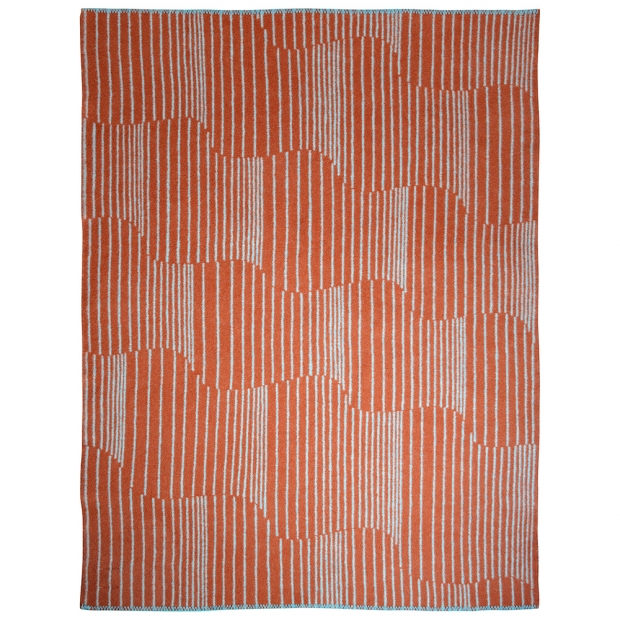 Wool blanket Aurora 130x180, cinnamon-naturally dyed blue / Finnsheep