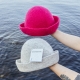 Sauna hat, sheep wool / pink