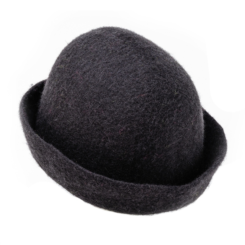 Sauna hat, sheep wool / charcoal black