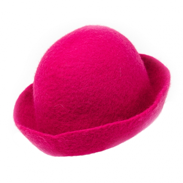 Sauna hat, sheep wool / pink