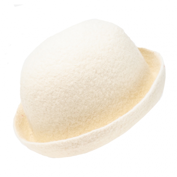 Sauna hat, sheep wool / natural white