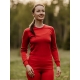 M merino wool T-shirt, long sleeve / red