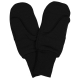 Merino mittens with silk lining, black