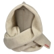 Merino šál s kapucňou, fleece / béžová dune