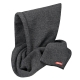 Merino scarf with hood, fleece / anthracite