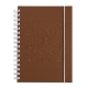 Magical Garden A5 notebook, recycled leather / brown