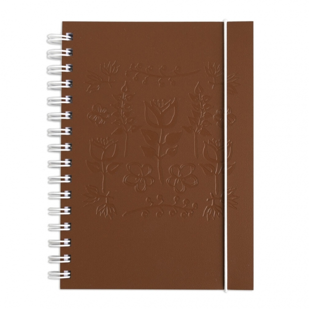 Zápisník Magical Garden A5, recyklovaná koža / hnedý