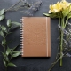 Magical Garden A5 notebook, recycled leather / brown