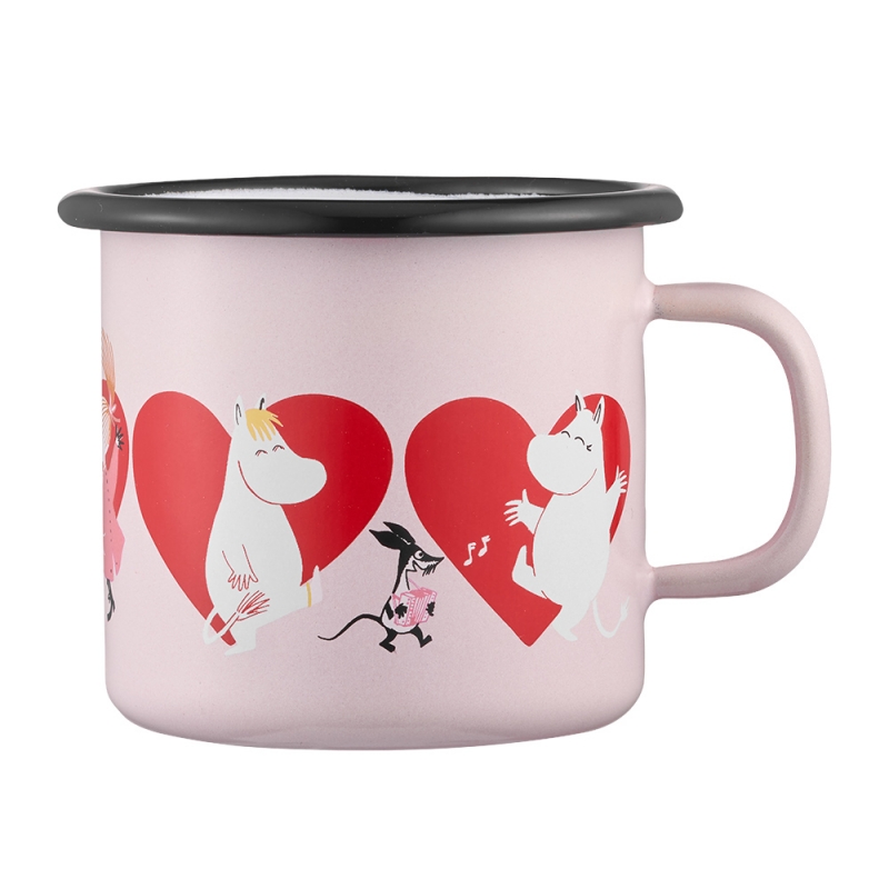 Hrnček Moomin Heart 0,25l, smalt / ružový