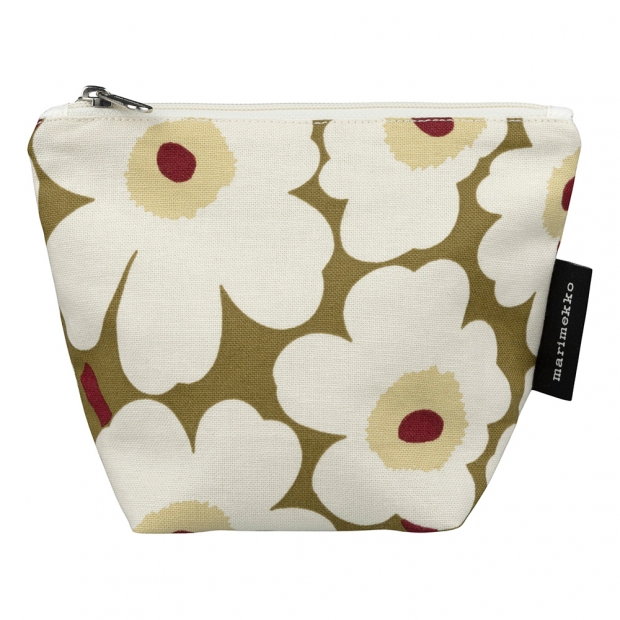 Cosmetic bag Kait Mini Unikko, green umber-cream