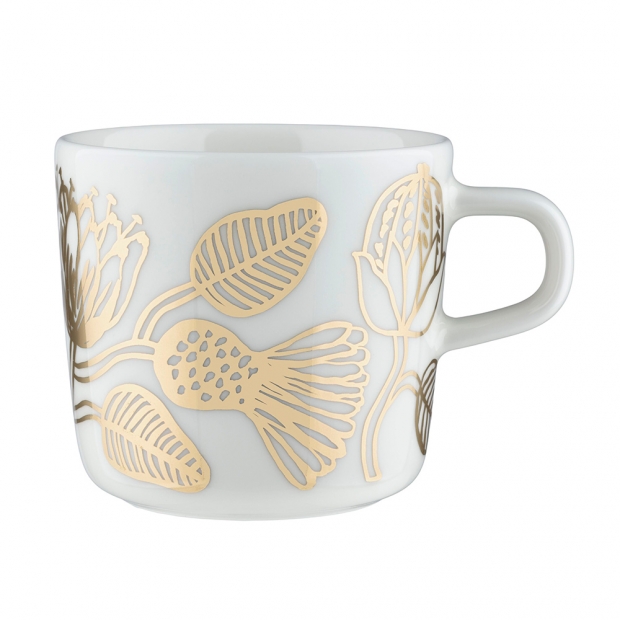 Mug Oiva Tiara 0.2l, white-gold