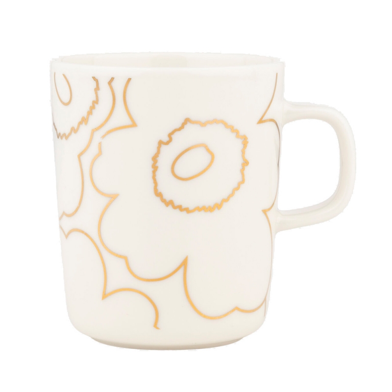 Oiva Piirto Unikko mug 0.25l, white-gold