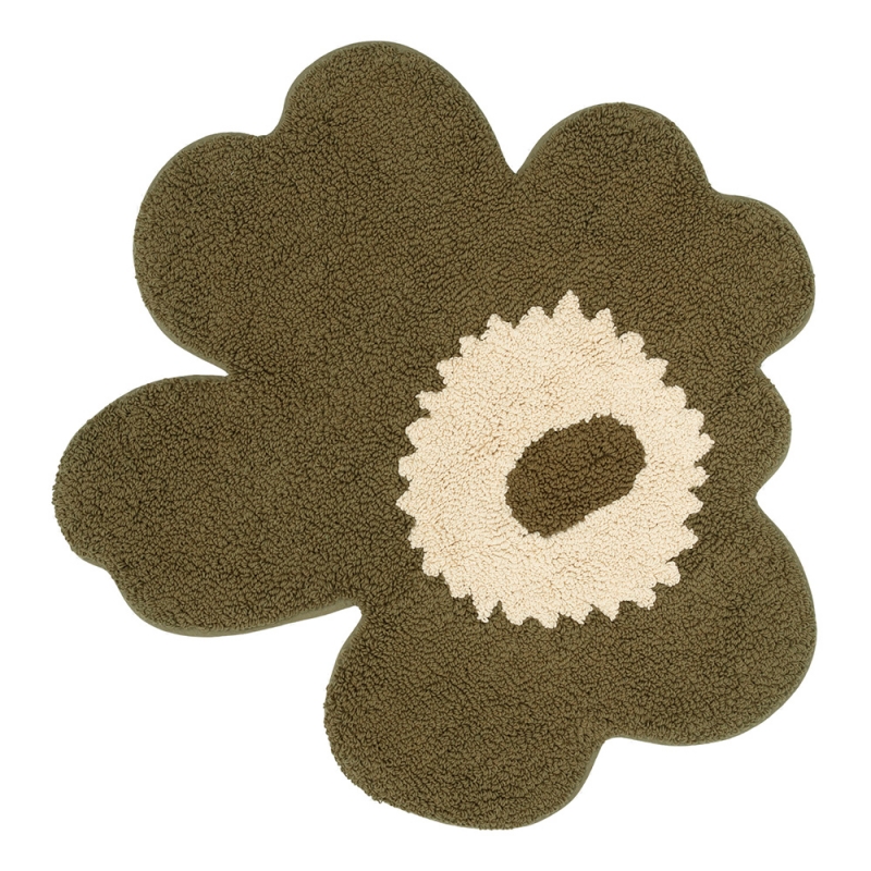 Unikko bath mat 73x74, green umber-cream