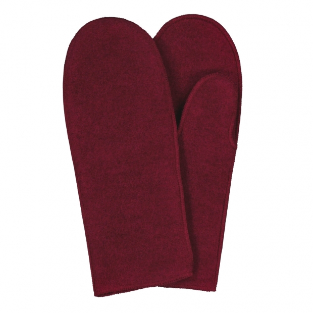 Merino palčiaky, fleece / červené cranberry