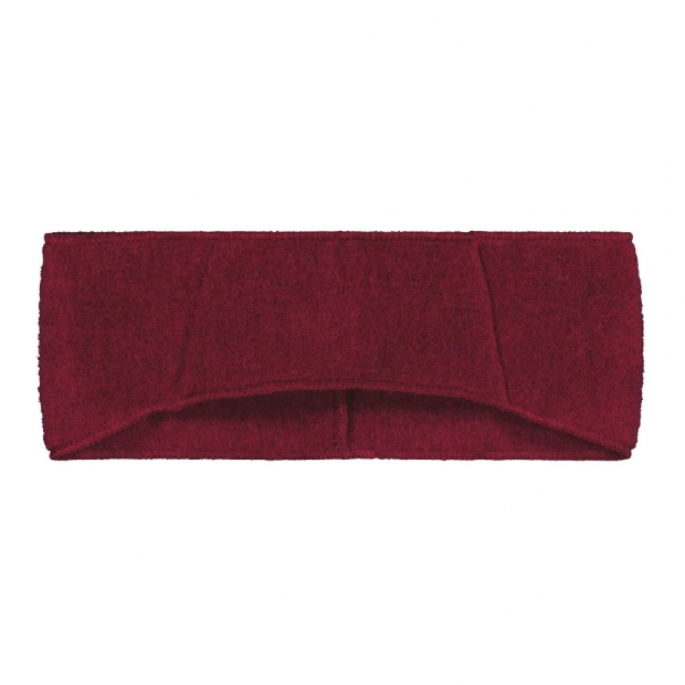 Čelenka z merino vlny, fleece / červená cranberry