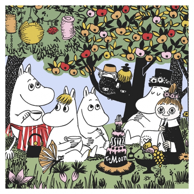 Moomin Paarty napkins 33x33cm, 20pcs / green