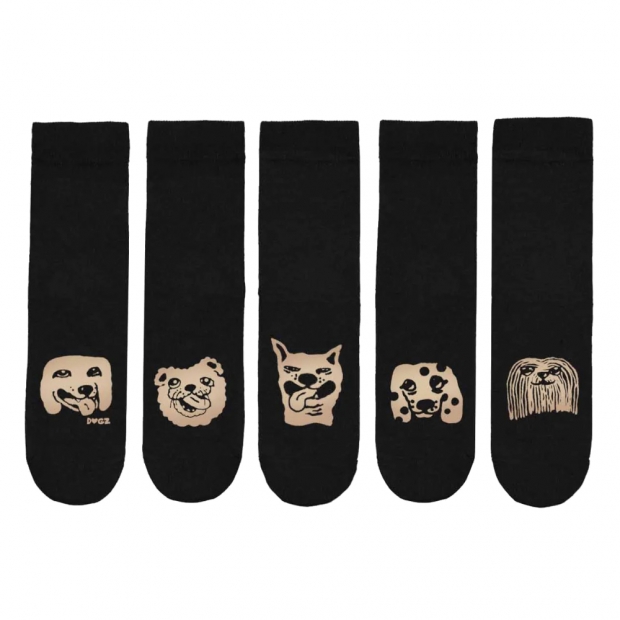 Set ponožek Dogz, 5ks / černo-bronzové