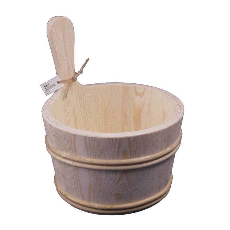 Sauna bucket 4l, pine / rattan
