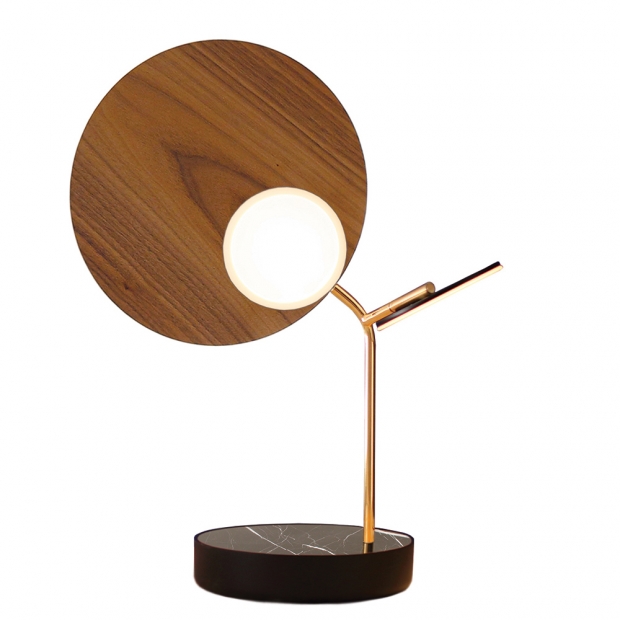 Ballon table lamp, black / walnut