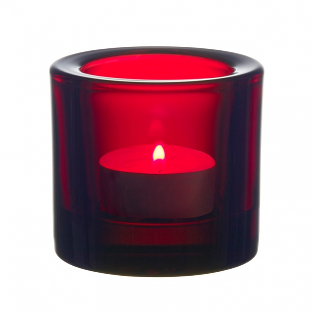 Kivi candlestick, cranberry