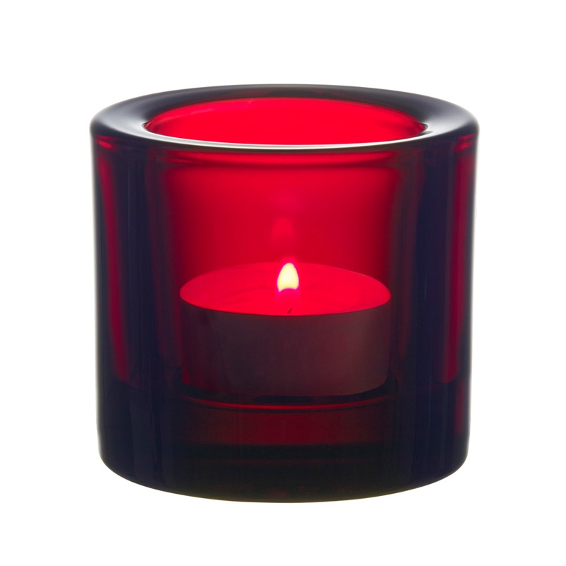 Kivi candlestick, cranberry