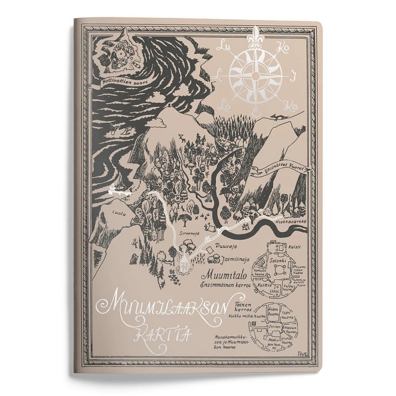 Zošit Moominvalley Map béžový