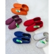 Lahtiset felt slippers with rubber sole / plum red
