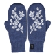 Merino mittens Mustikka, blueberry / reflective