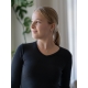 Women's silk and merino wool T-shirt, long sleeve / black