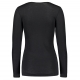 Women's silk and merino wool T-shirt, long sleeve / black