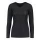 Women's silk and merino wool T-shirt, long sleeve / black