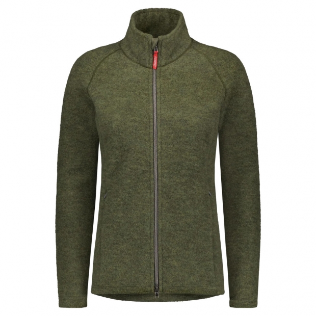 Women's merino fleece jacket, moss green
