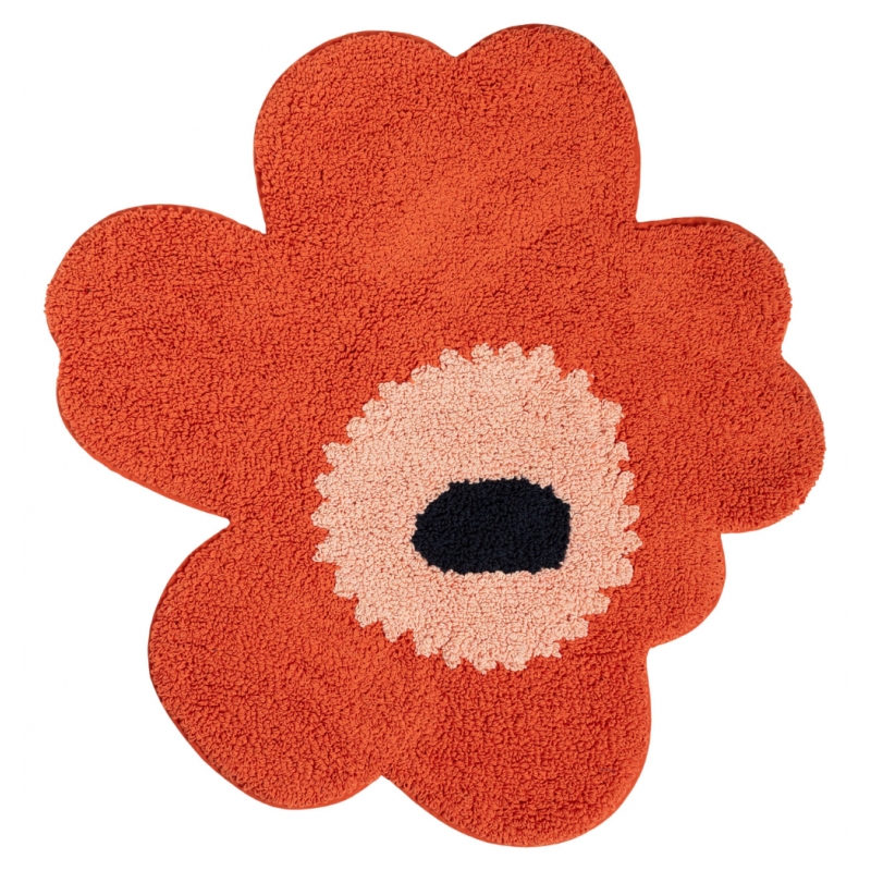 Unikko bath mat 73x74, orange red-powder