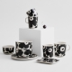 Oiva Unikko mug 0.2l, black-white