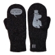 Philosopher Moominpappa Merino Mittens, black / reflective