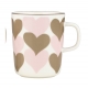 Oiva Sydämet mug set 0.25l, 2pcs / pink-beige