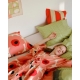 Unikko bathrobe, coral-red