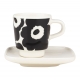 Espresso cup with saucer Oiva Unikko 0.05l, black