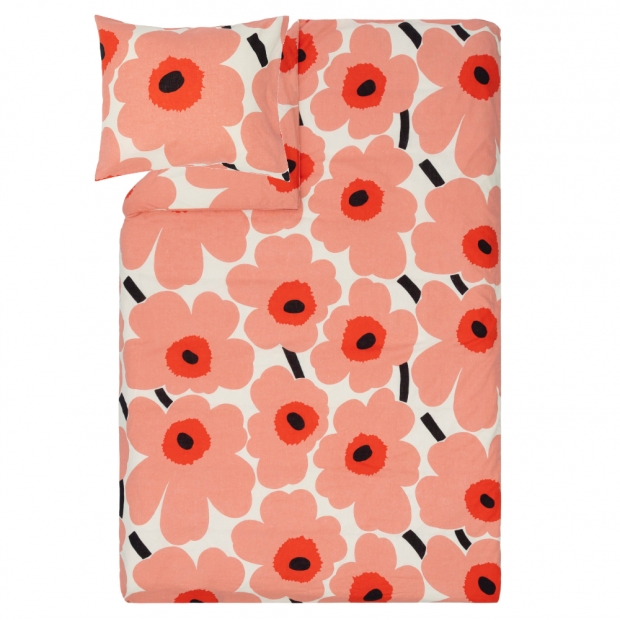 Unikko bedding 150x210, coral red