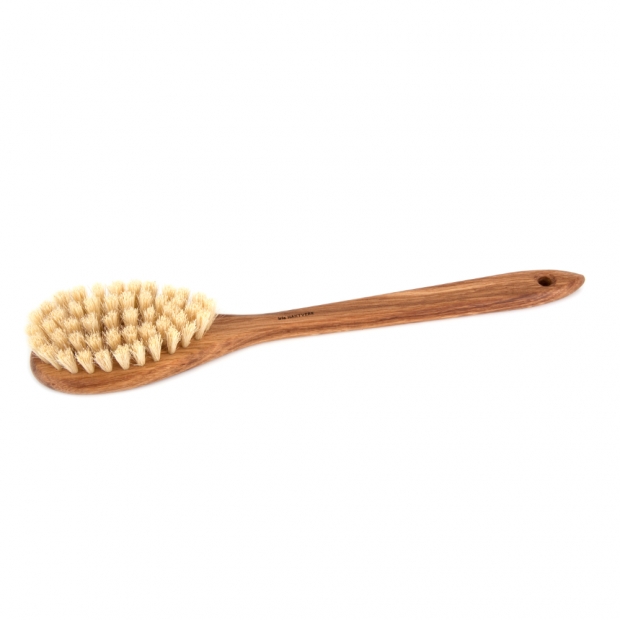 Bath brush with handle, horse hair / tampico