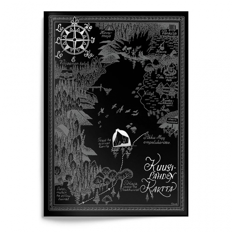 Zošit Moominvalley Map, čierny