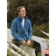 Men's merino fleece jacket, sky blue